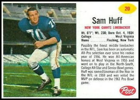 20 Sam Huff